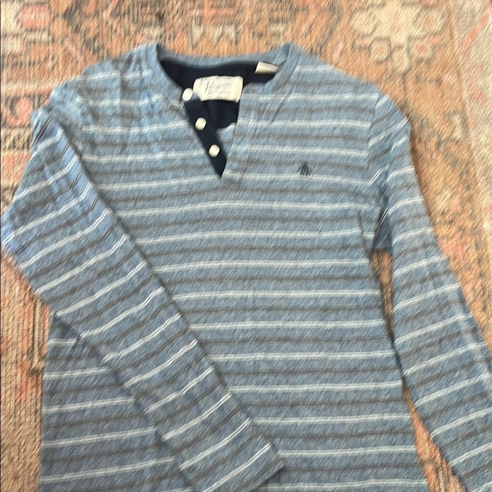 Nautica Blue Striped Long Sleeve Shirt